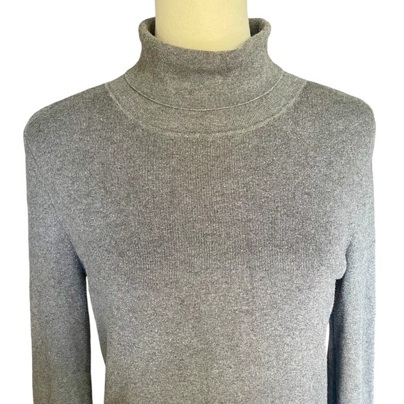 White House Black Market Ribbed Cashmere Wool Silk Blend Turtleneck Women Size M - Picture 4 of 7